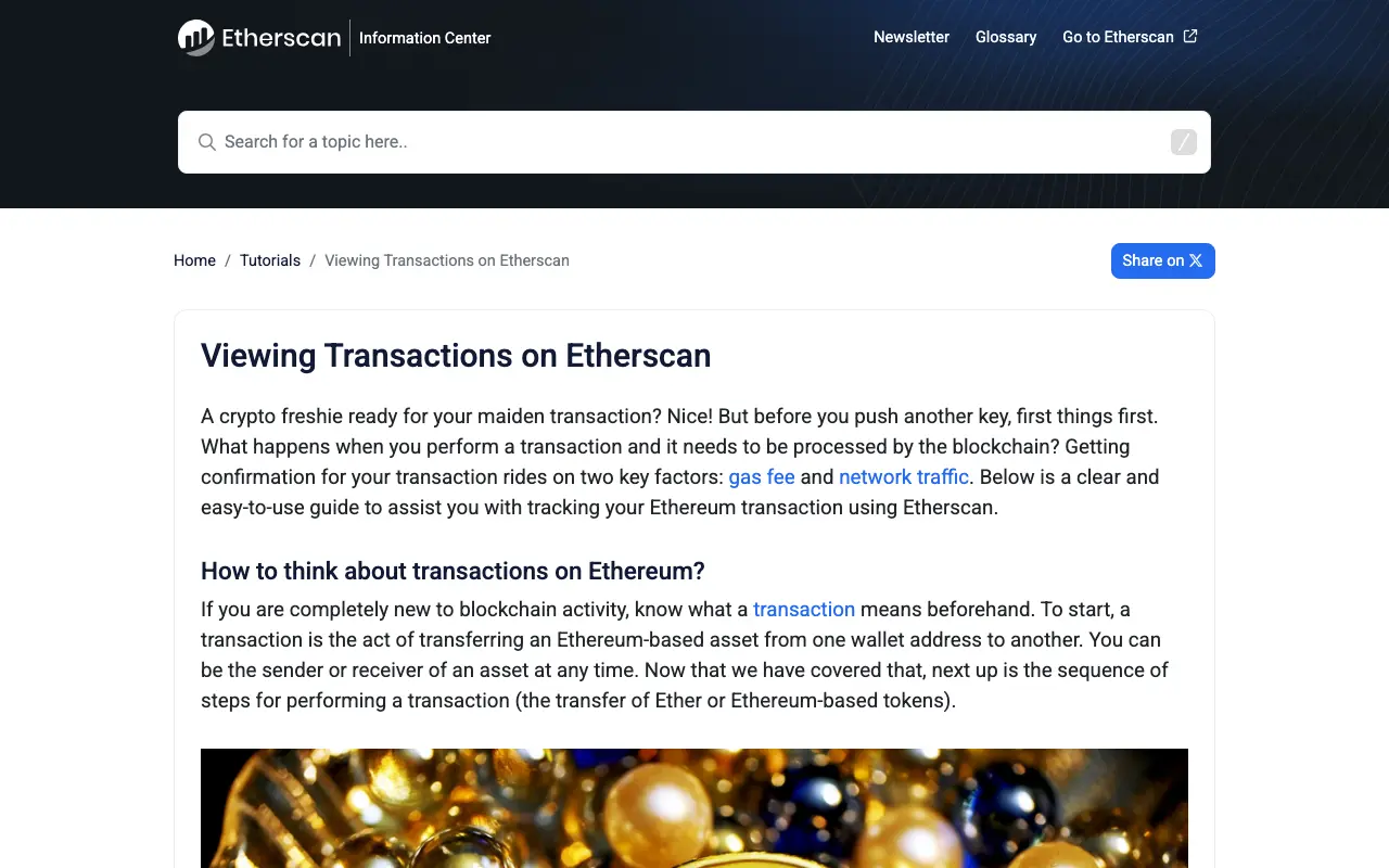 Etherscan 官方交易查询说明页面