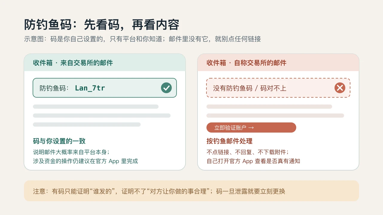 防钓鱼码是什么？币安、欧易怎么设置，收到邮件怎么核对